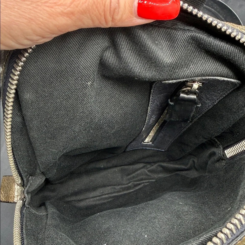 Chloe vintage distressed olive green & black Leather Crossbody Bag